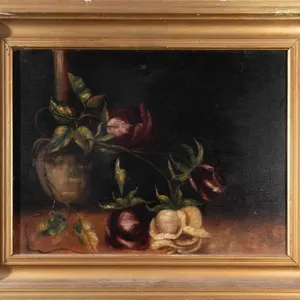 STILL LIFE WITH ROSES OIL PAINTING
