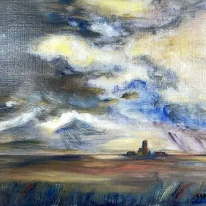 CARNEGIE "PRAIRIE STORM" OIL PAINTING