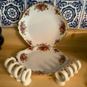 Royal Albert "Old Country Roses" Cake Plates Lot