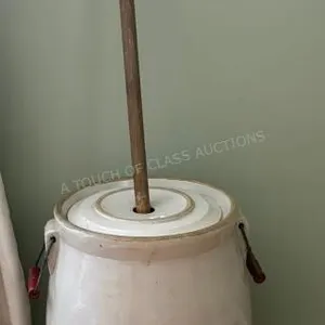Antique Pottery Butter Churn