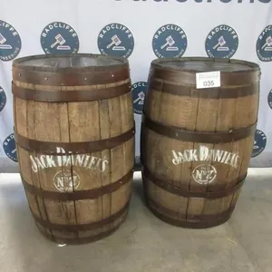 Two Jack Daniel�s whiskey barrels