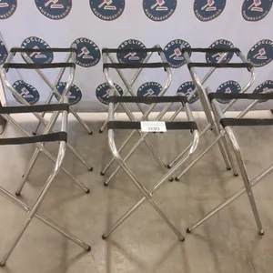 Lot of 6 folding aluminum portable tray stands