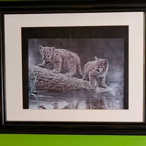 Charles Frace Signed Cougar Cubs Print
