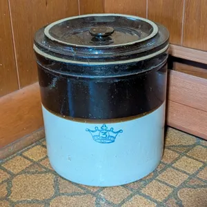 Stoneware Crock with Crown Logo