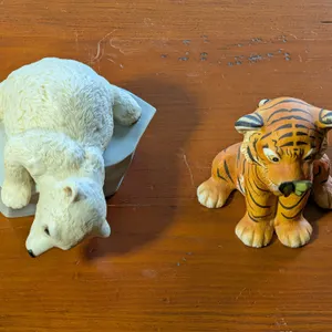 Franklin Mint Eva Dalberg Panda Figurines: Tiger "Surprise" and Polar Bear "Brrrrr!"