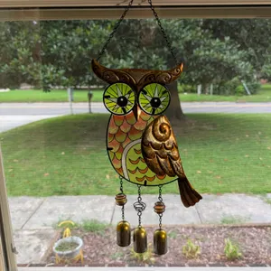 Metal and Glass Owl