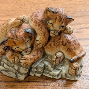 Lenox "Played Out" Lynx Kittens Figurine