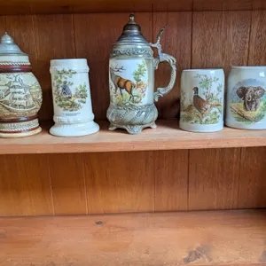 Collection of 5 Vintage Beer Steins and Mugs