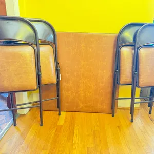 Meco Folding Card Table and Four Chairs