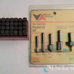 METAL STAMPS AND VERMONT AMERICAN ROUTER BIT SET