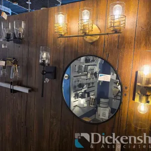 WALL-MOUNT DISPLAY LIGHTS OR CIRCULAR MIRROR, QTY (7)