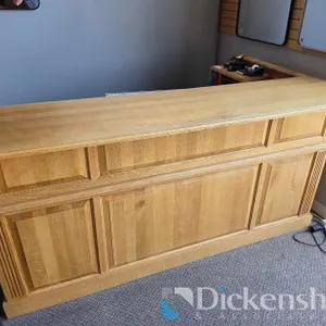6 FT OAK RECEPTION DESK WITH TWO DRAWER FILE CABINET