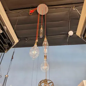 (4) LARGE HANGING LIGHTS & CHANDELIERS