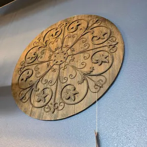 36 IN WOOD & METAL DECORATIVE WALL PIECE