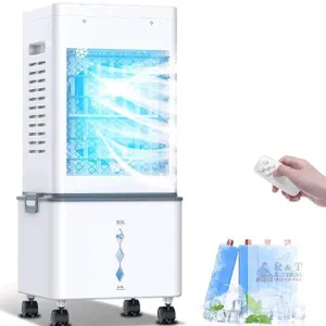 Portable Evaporative Air Cooler with Remote, 7L Tank, 3 Speeds, Ice Packs, Wheels