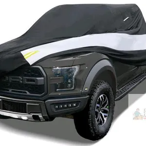 Tirol T28316L Extra Large Pickup Truck Cover, 243" x 80" x 69", Waterproof, UV-Resistant, Black with Reflective Strips