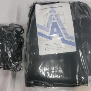 12' x 12' Black Gazebo Mosquito Netting with Four Zippered Entrances