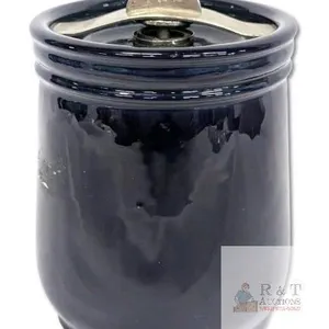 Vintage 1920s Royal Doulton Stoneware Pottery Lidded Tobacco Jar, 6.25" Tall, No Chips or Cracks, Rubber Seal May Need Replacing, Tape Residue on Jar