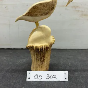 Outstanding Vintage Moose Antler Carving of a Canada Goose, 10” Height