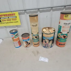 Vintage Tinkertoy, Playskool Alphabet Blocks, Wood Blocks and Sta-Lox Building Bricks Tubes