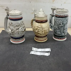 Avon Handcrafted in Brazil Steins: 1911 Ford Model-T, Barkentine T. Brigantine, and The General