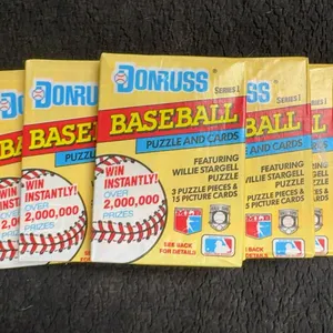 5 Sealed Donruss Series 1 Baseball Packs