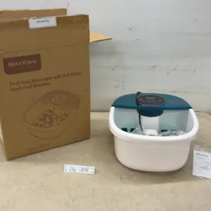 MaxKare Foot Spa Massager with Full Roller, Heat and Bubbles, User Manual, and Power Cord