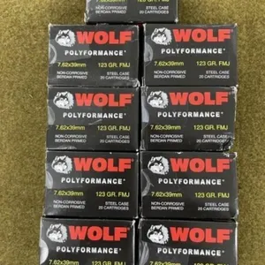 180 rnds Wolf 7.62x39mm Ammo