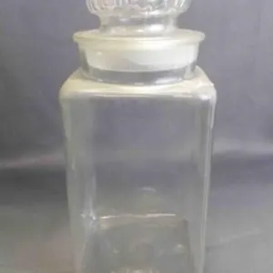 Vintage Square Glass Apothecary Storage Store Jar