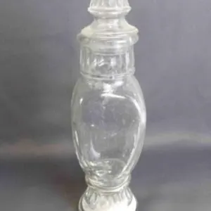 Vintage Glass Apothecary Jar w/ Spiral Point Lid