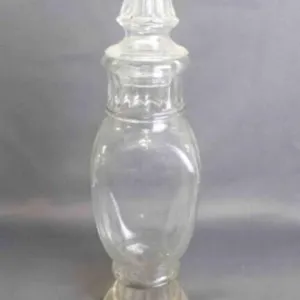 Vintage Glass Apothecary Jar w/ Spiral Point Lid