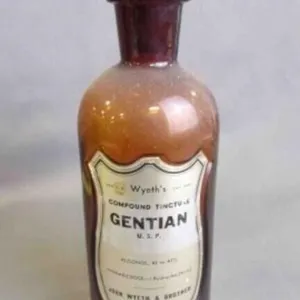Antique John Wyeth & Brother Brown Amber Glass