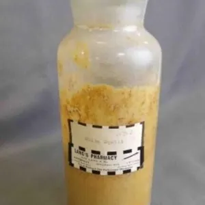 Antique Glass Pharmaceutical Medicine Bottle w/Lid