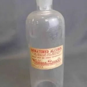 Antique Glass Pharmaceutical Medicine Bottle w/Lid