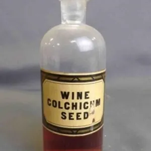Antique Glass Pharmaceutical Medicine Bottle w/Lid