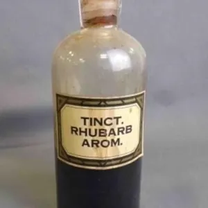 Antique Glass Pharmaceutical Medicine Bottle w/Lid