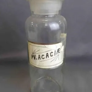 Antique Glass Pharmacy Herb/Seasoning Bottle w/Lid