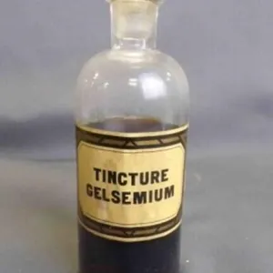 Antique Glass Pharmaceutical Medicine Bottle w/Lid
