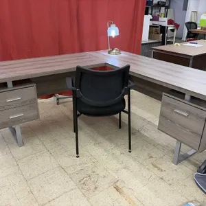Corner Desk with Chair and Lamp