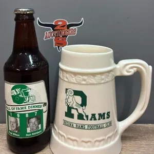 Regina Rams Beer Stein & Molson Sask. Roughrider