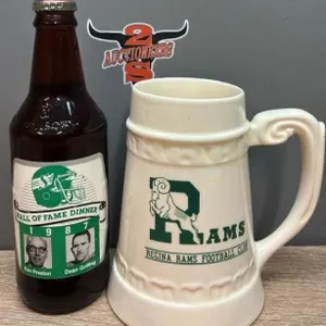 Regina Rams Beer Stein & Molson Sask. Roughrider