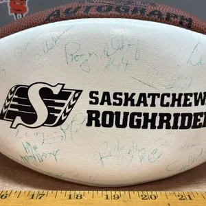 Autographed Sask. Roughrider Football.