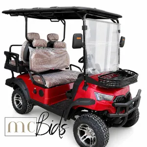 Red Electric 4-Wheel Golf Cart