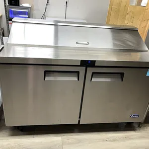 Atosa 2-door salad prep table refrigerator, model MSF8303GR