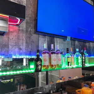 2 Light-Up Bottle Display Rails, 7’3” long each, bottles not included, buyer to remove