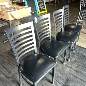 4 dining chairs, metal with upholstered seats, 19” seat height