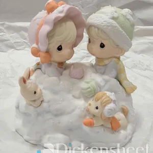 (1) PRECIOUS MOMENT FIGURE "UP TO OUR EARS IN A WHITE CHRISTMAS"