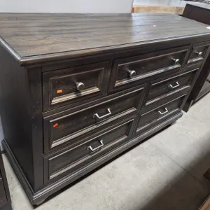 Wood 7 Drawer Dresser, 56"x18"x35"