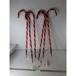 (6) Plastic Lawn Candy Canes 32.5"- Power On, Can't Ship