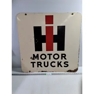 Vintage Metal Double Sided International Harvester Dealership Sign- 28"x28"